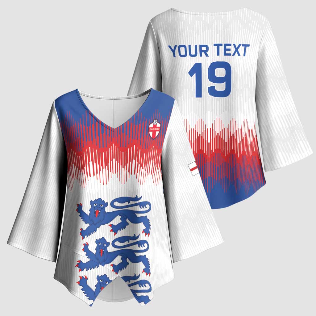 Custom World Football 2026 England Kimono Sleeve Blouse Three Lions Pride Style - Wonder Print Shop