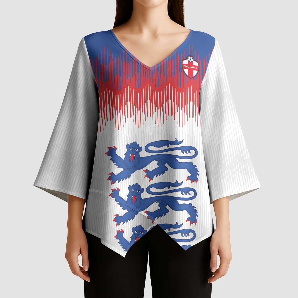 Custom World Football 2026 England Kimono Sleeve Blouse Three Lions Pride Style - Wonder Print Shop