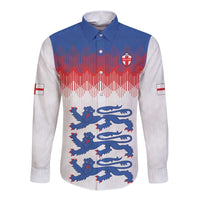 Custom World Football 2026 England Long Sleeve Button Shirt Three Lions Pride Style - Wonder Print Shop