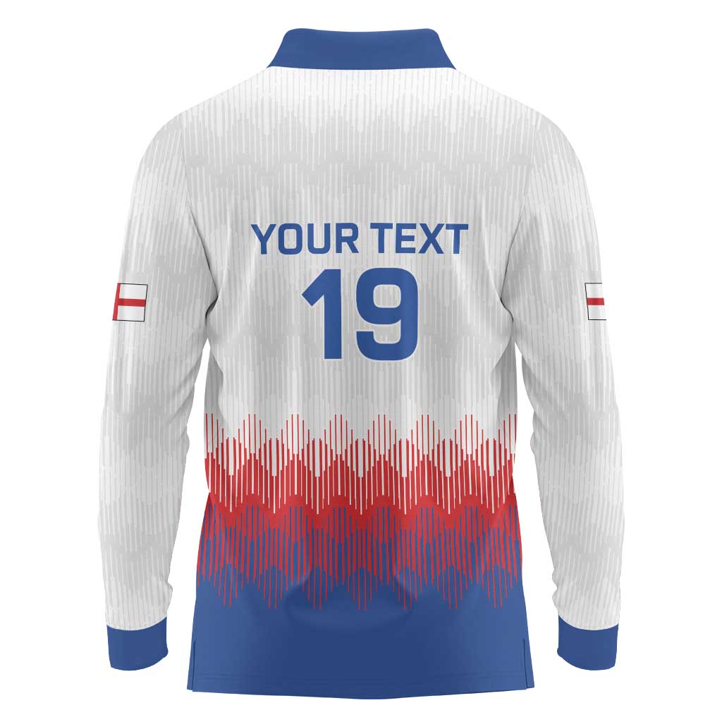 Custom World Football 2026 England Long Sleeve Polo Shirt Three Lions Pride Style - Wonder Print Shop