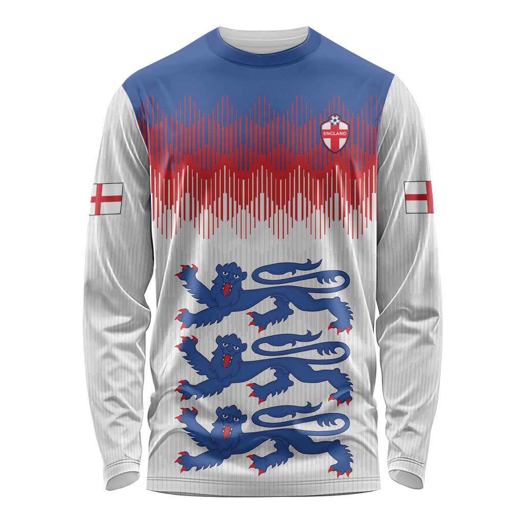 Custom World Football 2026 England Long Sleeve Shirt Three Lions Pride Style - Wonder Print Shop