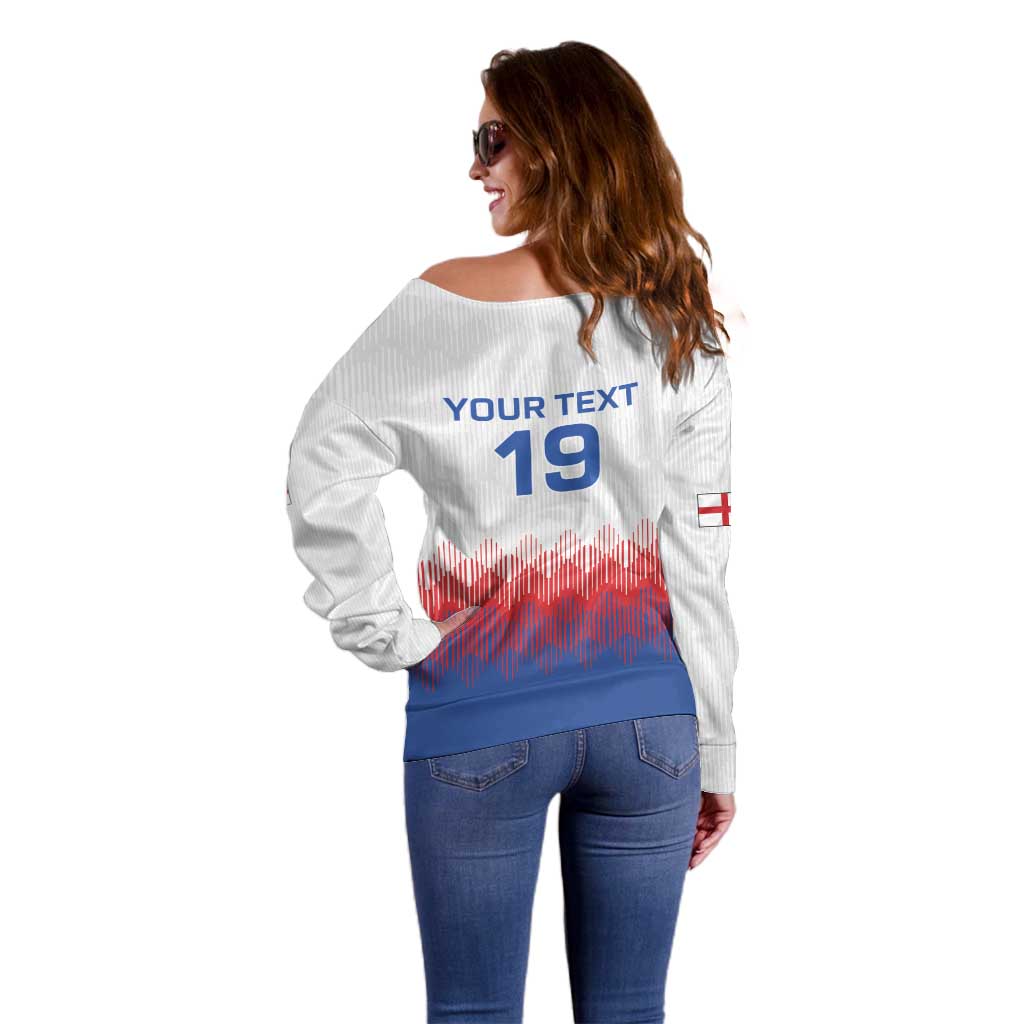 Custom World Football 2026 England Off Shoulder Sweater Three Lions Pride Style - Wonder Print Shop