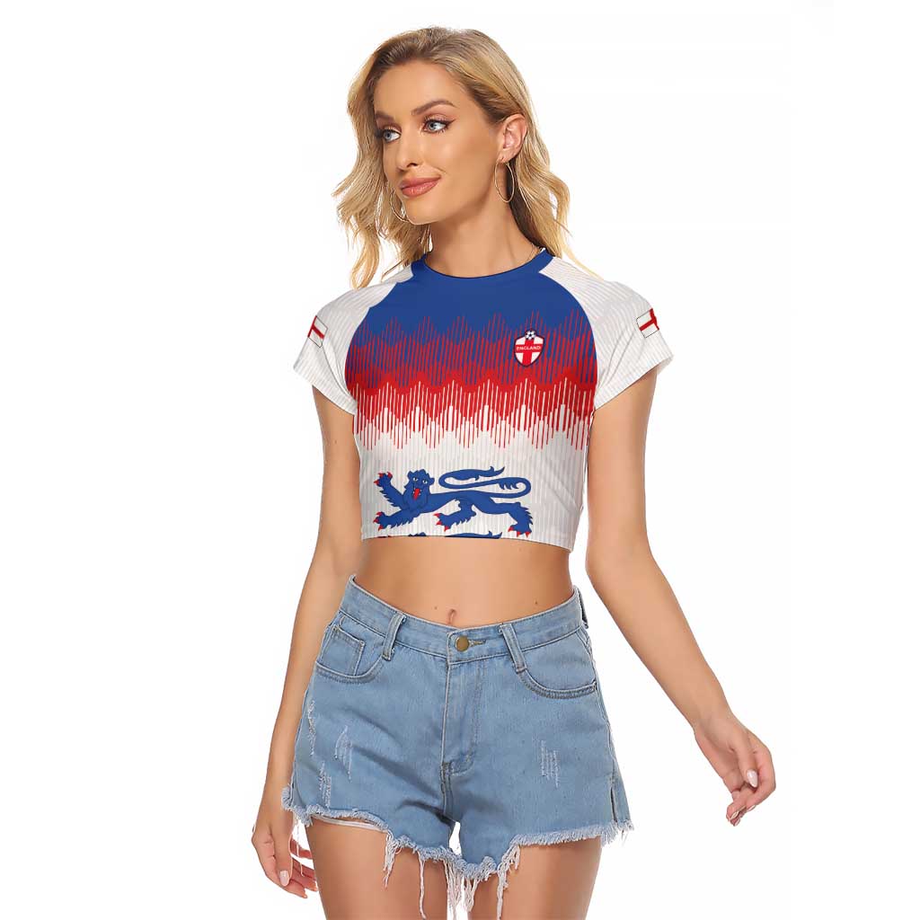 Custom World Football 2026 England Raglan Cropped T Shirt Three Lions Pride Style - Wonder Print Shop