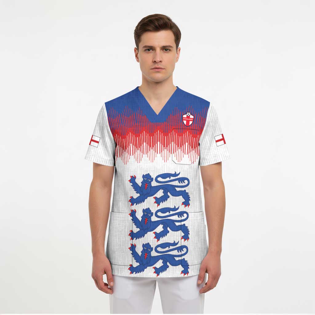 Custom World Football 2026 England Scrub Top Three Lions Pride Style - Wonder Print Shop