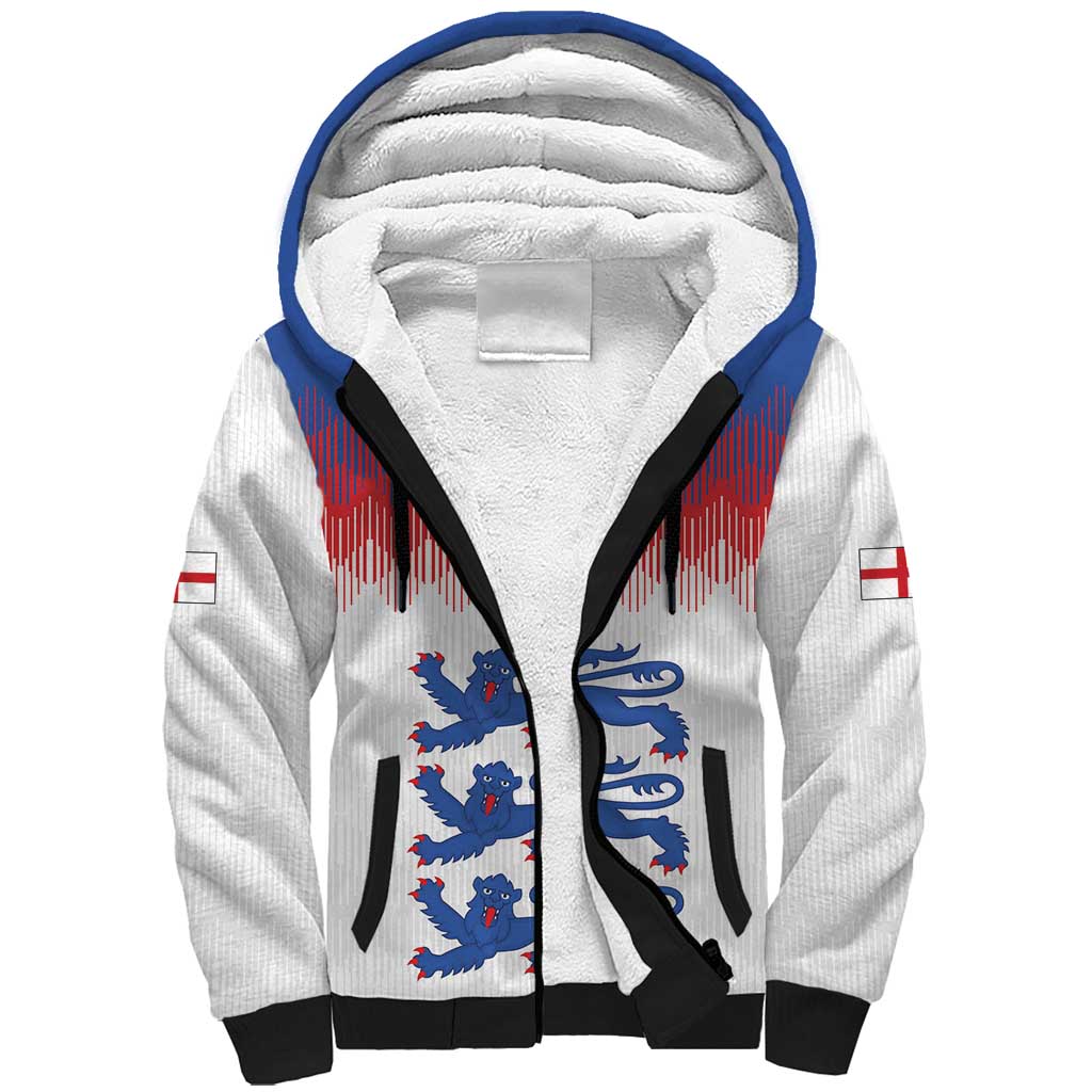 Custom World Football 2026 England Sherpa Hoodie Three Lions Pride Style - Wonder Print Shop