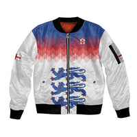 Custom World Football 2026 England Sleeve Zip Bomber Jacket Three Lions Pride Style - Wonder Print Shop