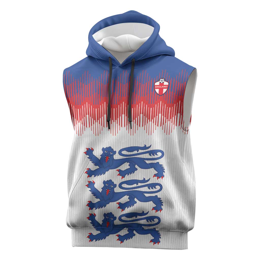 Custom World Football 2026 England Sleeveless Hoodie Three Lions Pride Style - Wonder Print Shop