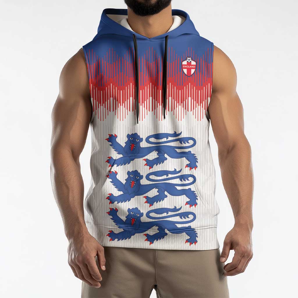 Custom World Football 2026 England Sleeveless Hoodie Three Lions Pride Style - Wonder Print Shop