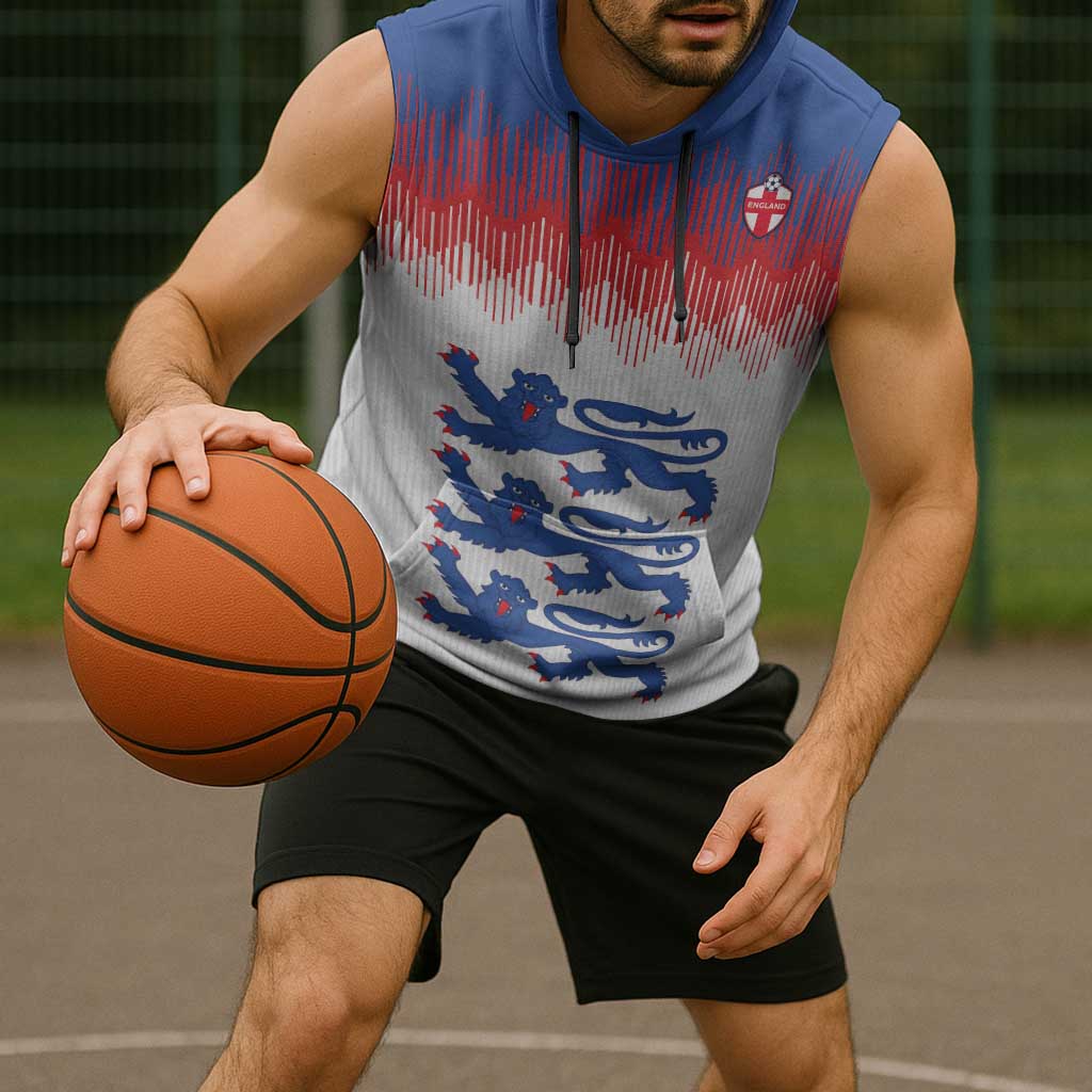 Custom World Football 2026 England Sleeveless Hoodie Three Lions Pride Style - Wonder Print Shop