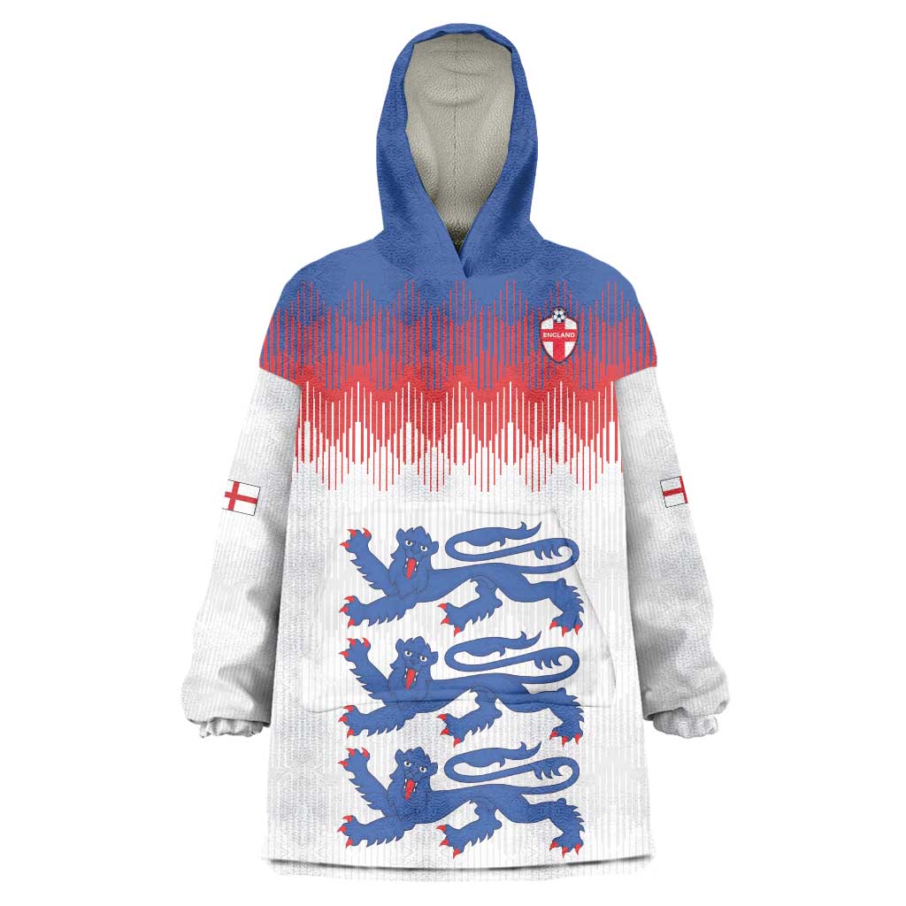 Custom World Football 2026 England Wearable Blanket Hoodie Three Lions Pride Style - Wonder Print Shop