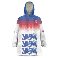 Custom World Football 2026 England Wearable Blanket Hoodie Three Lions Pride Style - Wonder Print Shop
