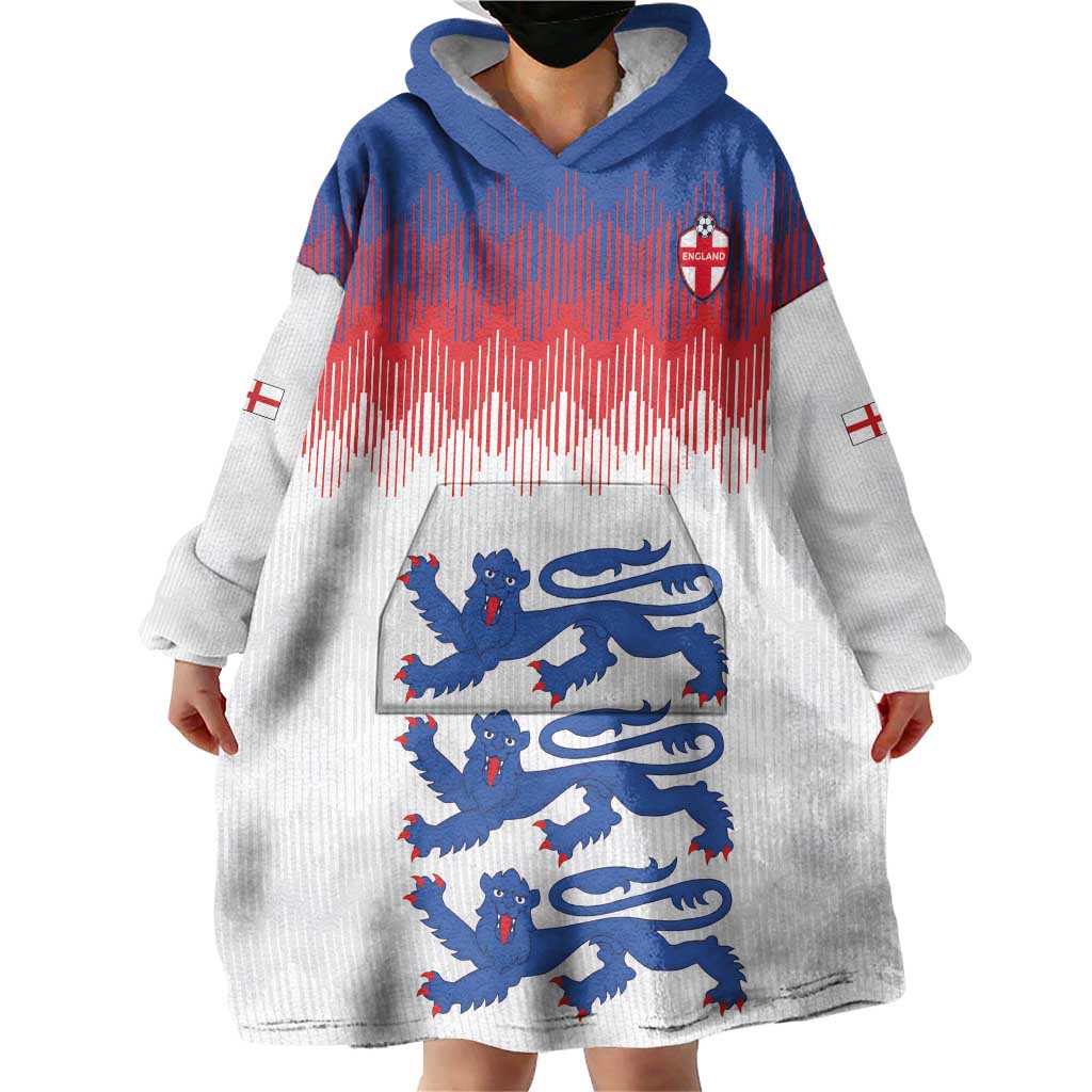 Custom World Football 2026 England Wearable Blanket Hoodie Three Lions Pride Style - Wonder Print Shop