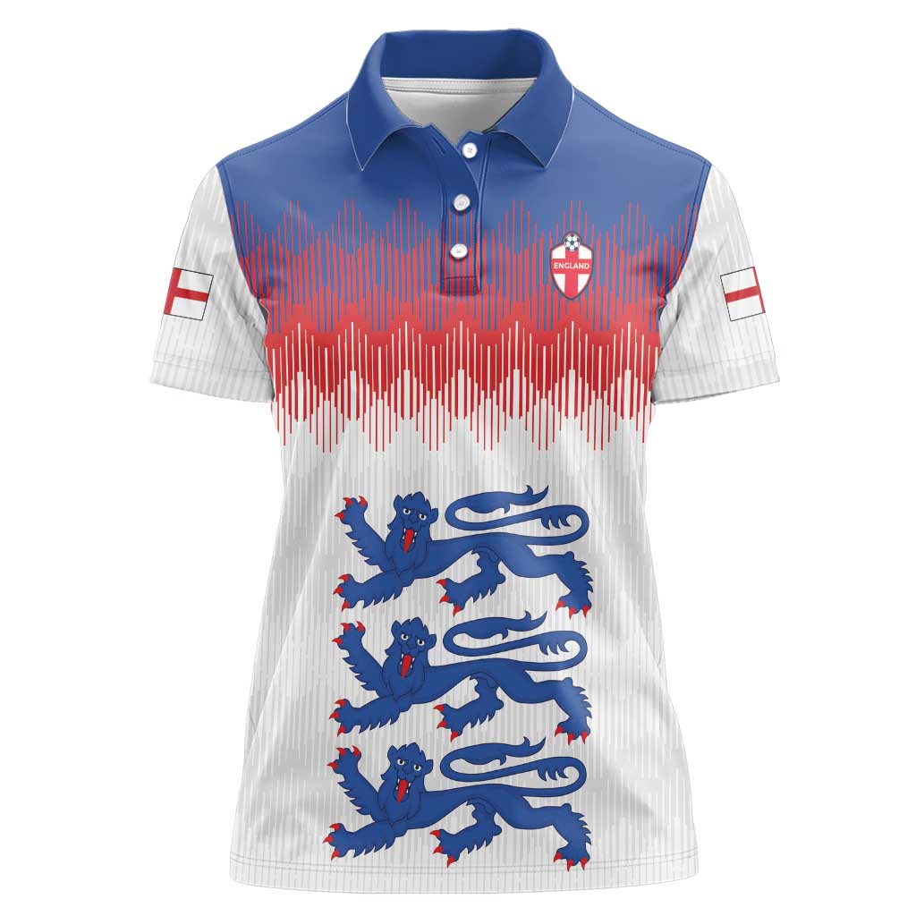 Custom World Football 2026 England Women Polo Shirt Three Lions Pride Style - Wonder Print Shop
