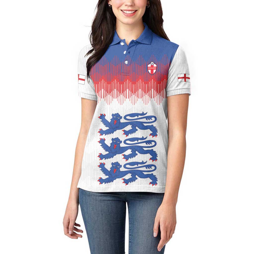 Custom World Football 2026 England Women Polo Shirt Three Lions Pride Style - Wonder Print Shop