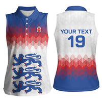 Custom World Football 2026 England Women Sleeveless Polo Shirt Three Lions Pride Style - Wonder Print Shop