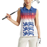 Custom World Football 2026 England Women Sleeveless Polo Shirt Three Lions Pride Style - Wonder Print Shop
