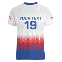 Custom World Football 2026 England Women V-Neck T-Shirt Three Lions Pride Style - Wonder Print Shop