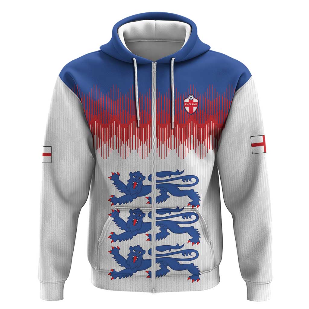Custom World Football 2026 England Zip Hoodie Three Lions Pride Style - Wonder Print Shop