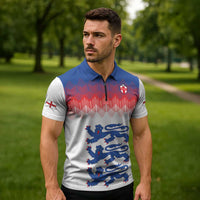 Custom World Football 2026 England Zipper Polo Shirt Three Lions Pride Style - Wonder Print Shop