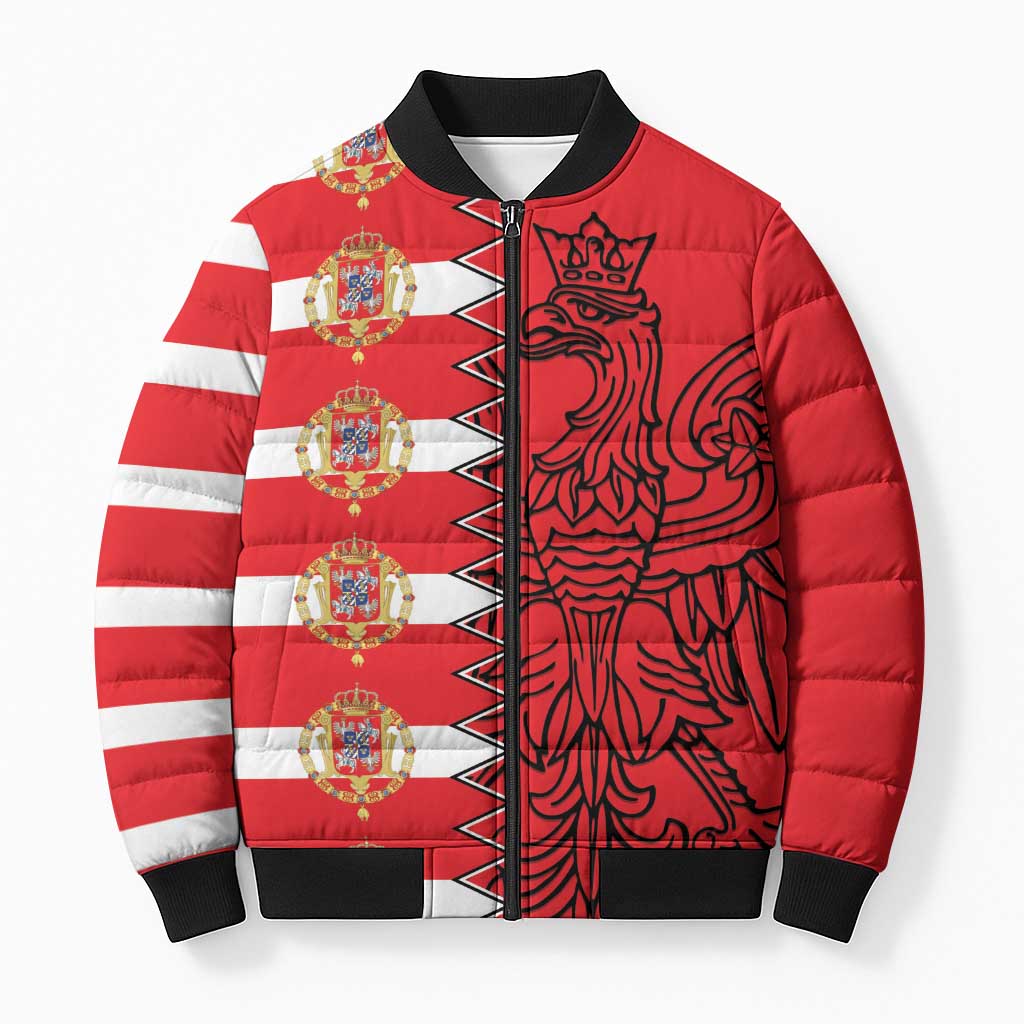Polish-Lithuanian Commonwealth Bomber Puffer Jacket White Eagle Vytis Dual Heraldic