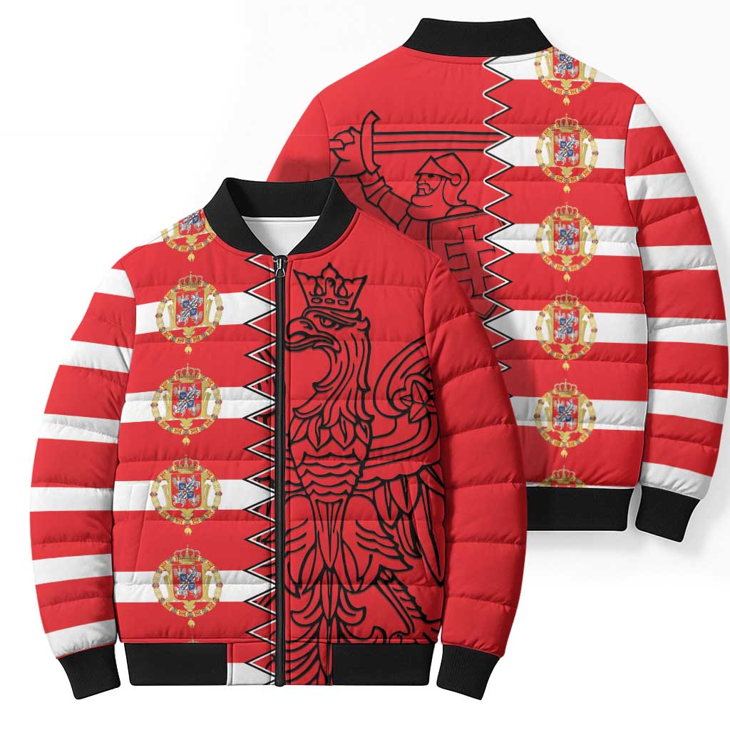 Polish-Lithuanian Commonwealth Bomber Puffer Jacket White Eagle Vytis Dual Heraldic