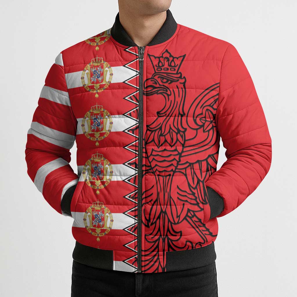 Polish-Lithuanian Commonwealth Bomber Puffer Jacket White Eagle Vytis Dual Heraldic