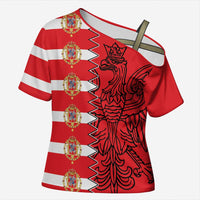 Polish-Lithuanian Commonwealth Cross Shoulder Shirt White Eagle Vytis Dual Heraldic