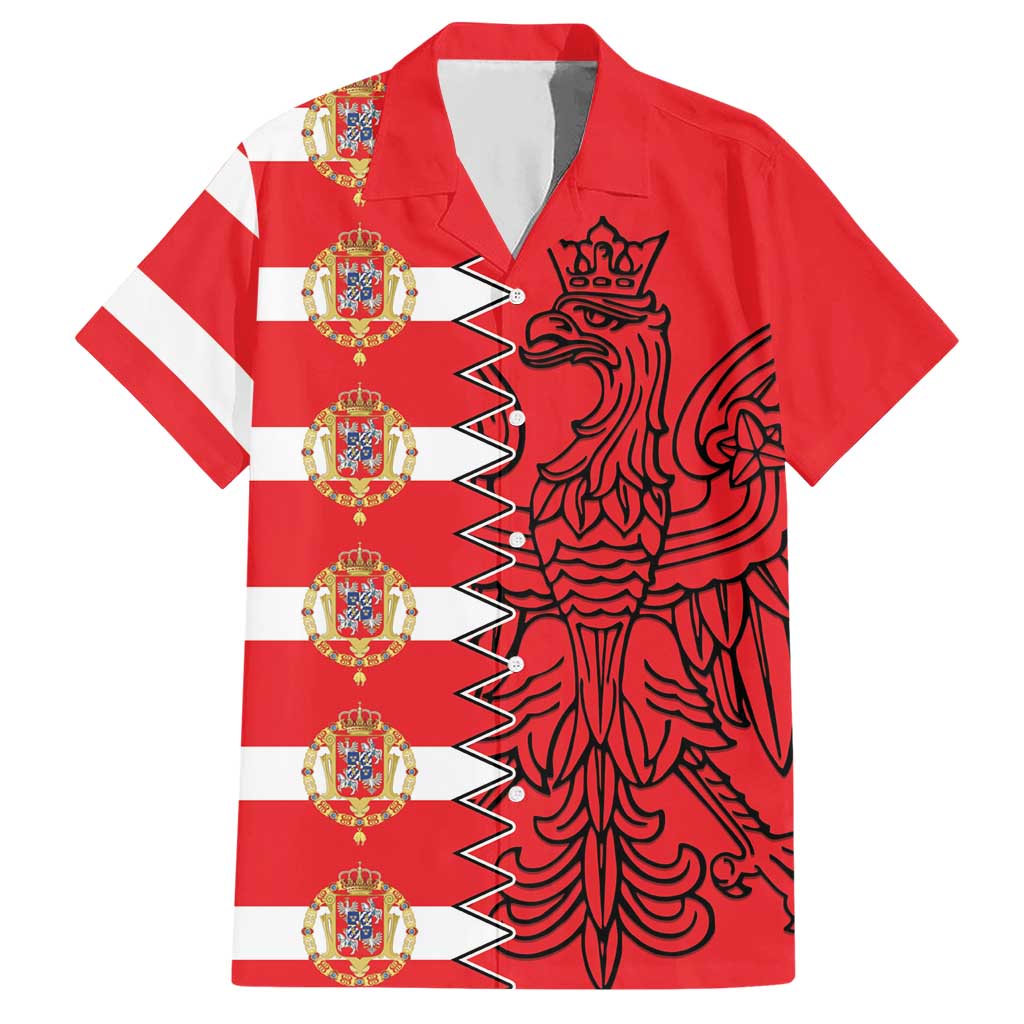 Polish-Lithuanian Commonwealth Hawaiian Shirt White Eagle Vytis Dual Heraldic