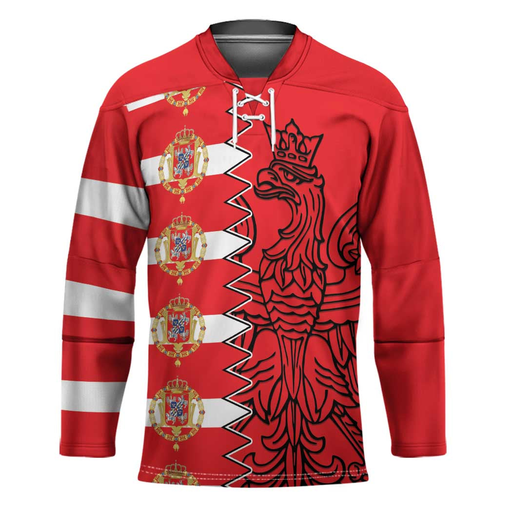 Polish-Lithuanian Commonwealth Hockey Jersey White Eagle Vytis Dual Heraldic