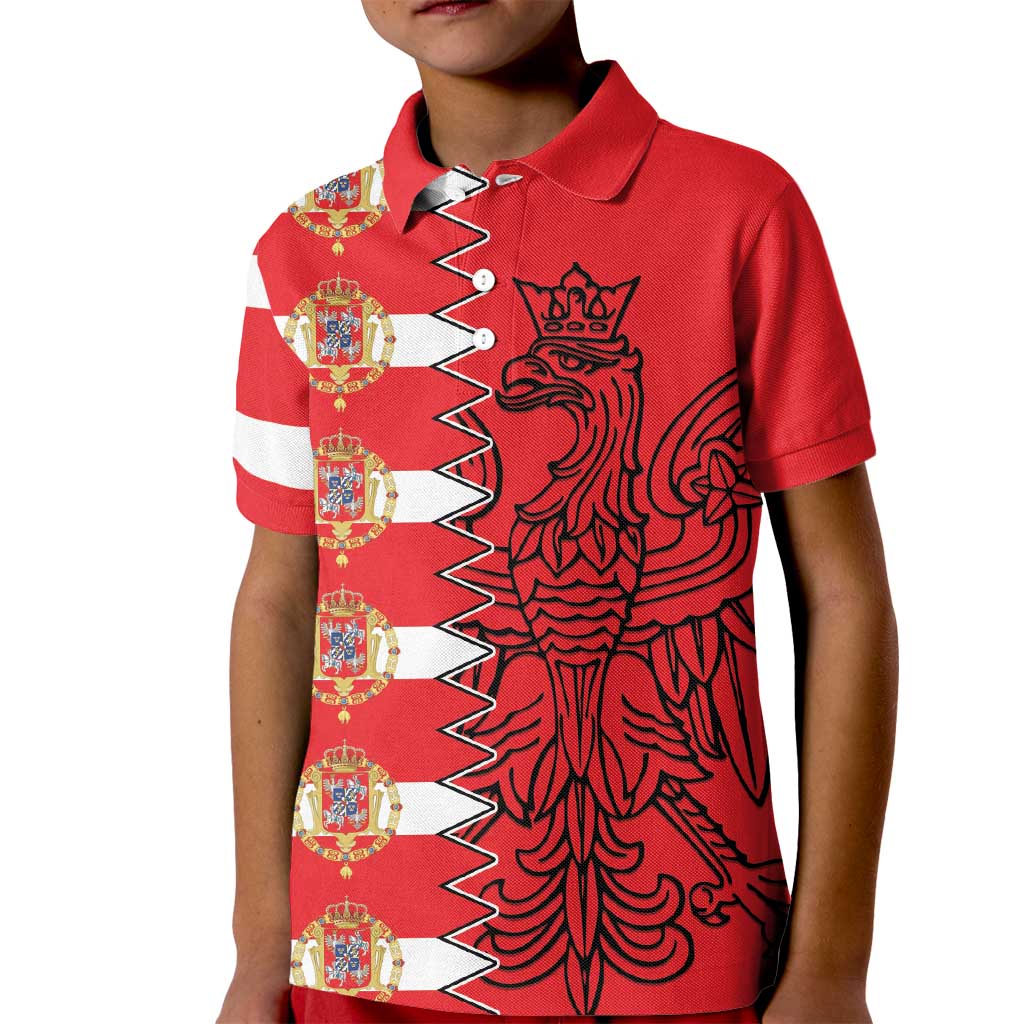 Polish-Lithuanian Commonwealth Kid Polo Shirt White Eagle Vytis Dual Heraldic