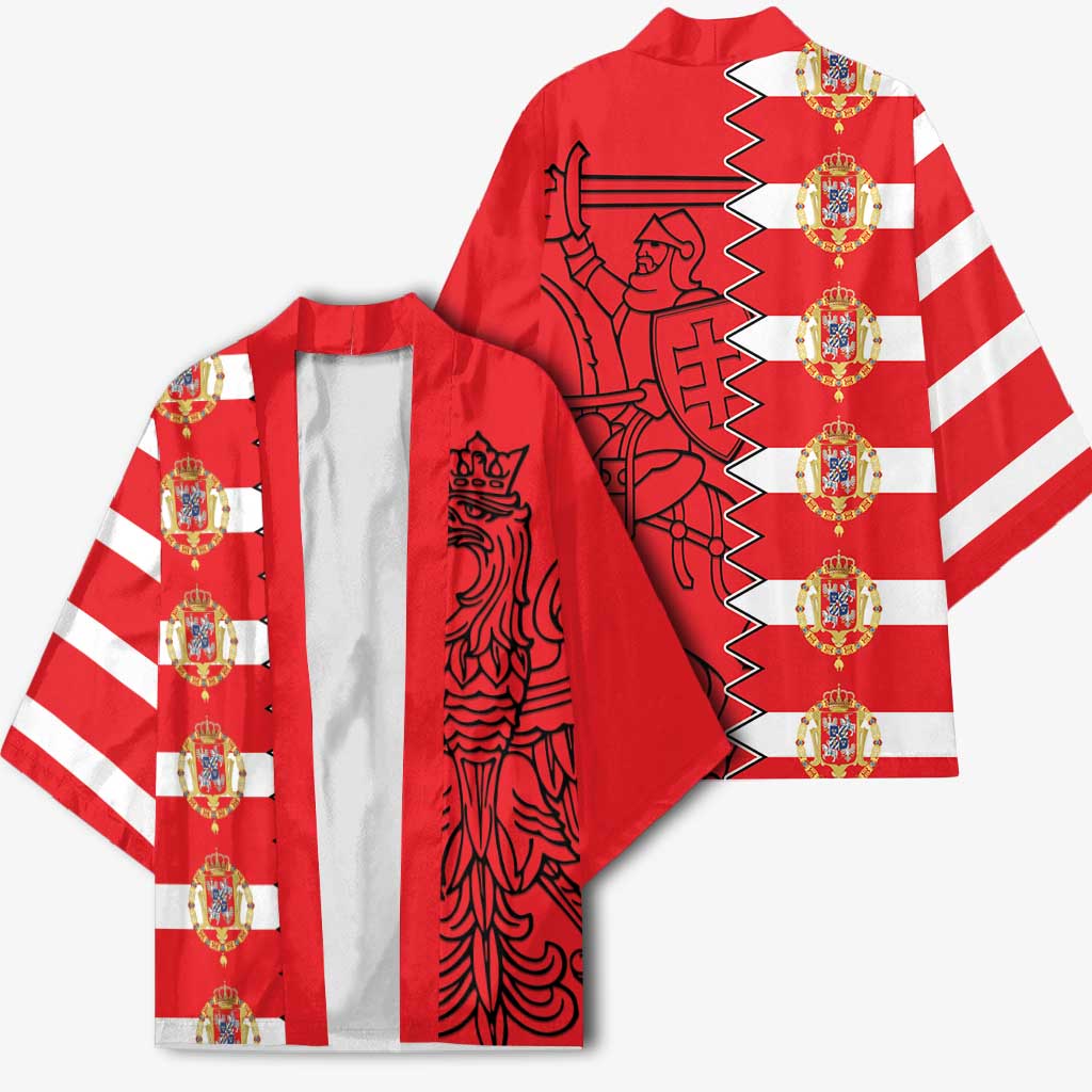 Polish-Lithuanian Commonwealth Kimono White Eagle Vytis Dual Heraldic