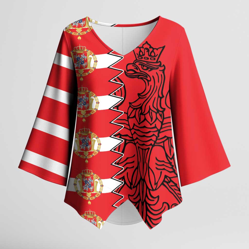Polish-Lithuanian Commonwealth Kimono Sleeve Blouse White Eagle Vytis Dual Heraldic