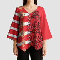 Polish-Lithuanian Commonwealth Kimono Sleeve Blouse White Eagle Vytis Dual Heraldic