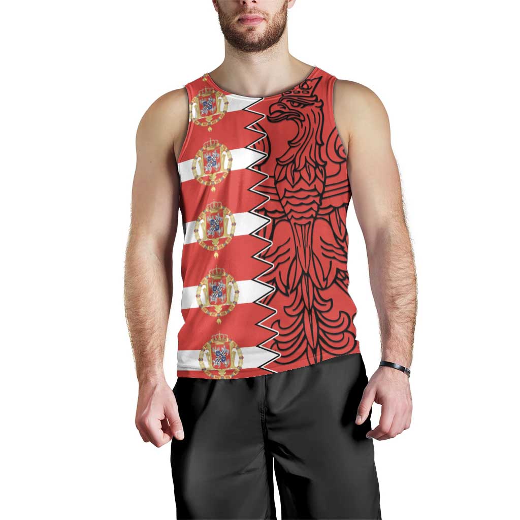 Polish-Lithuanian Commonwealth Men Tank Top White Eagle Vytis Dual Heraldic