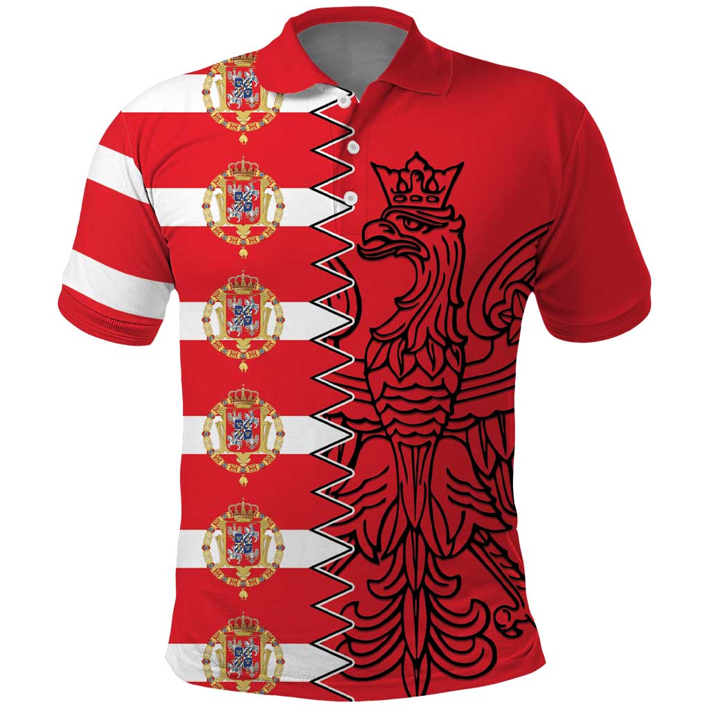 Polish-Lithuanian Commonwealth Polo Shirt White Eagle Vytis Dual Heraldic