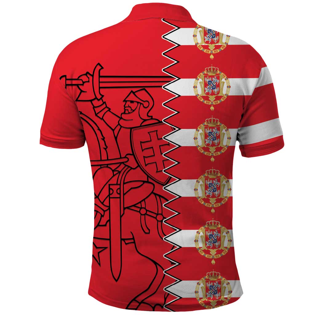 Polish-Lithuanian Commonwealth Polo Shirt White Eagle Vytis Dual Heraldic