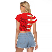 Polish-Lithuanian Commonwealth Raglan Cropped T Shirt White Eagle Vytis Dual Heraldic