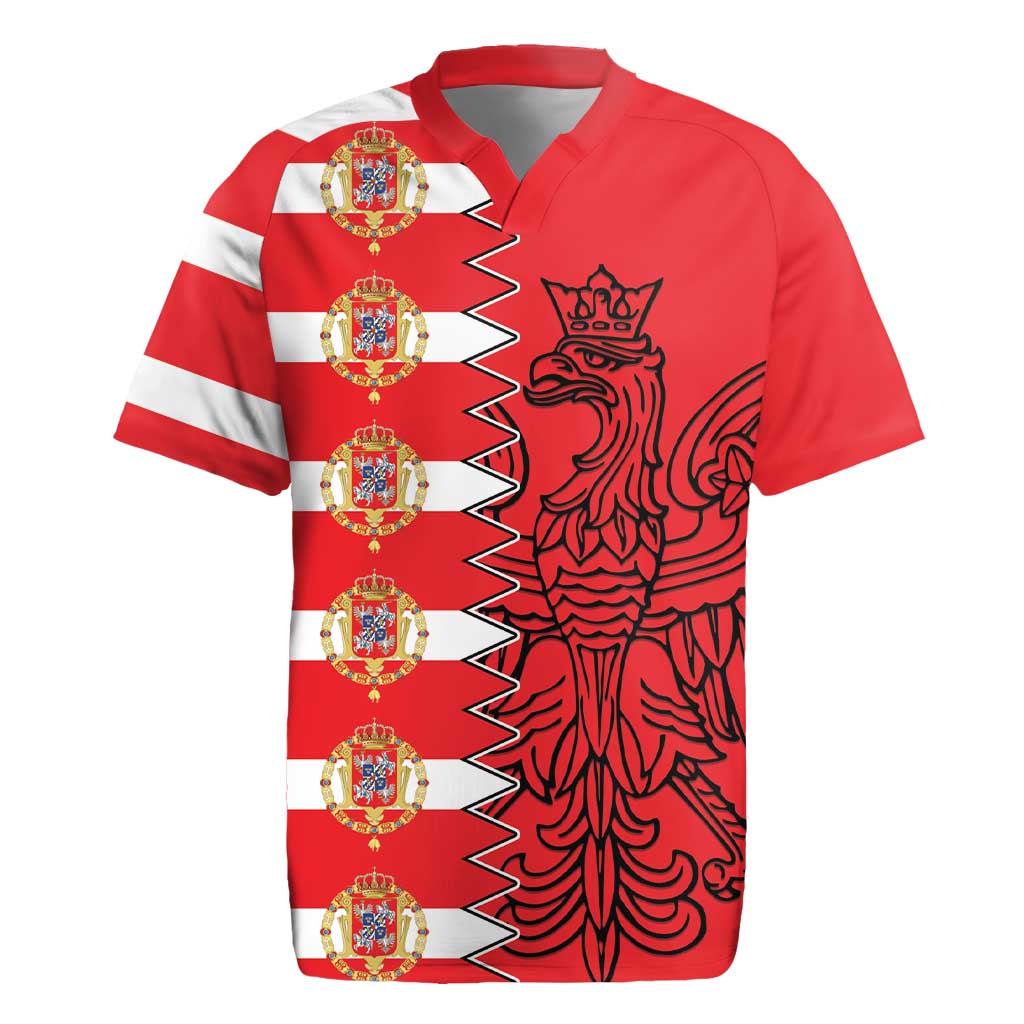 Polish-Lithuanian Commonwealth Rugby Jersey White Eagle Vytis Dual Heraldic