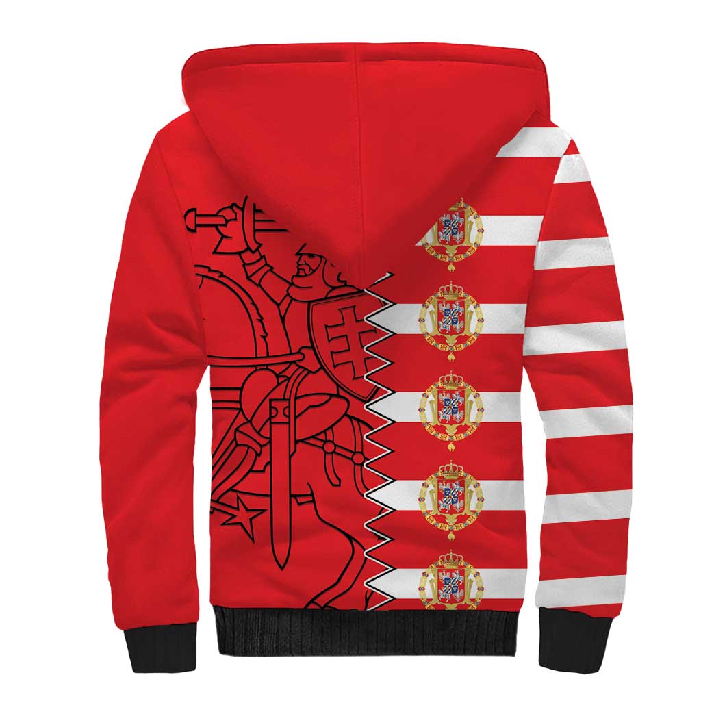 Polish-Lithuanian Commonwealth Sherpa Hoodie White Eagle Vytis Dual Heraldic