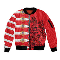 Polish-Lithuanian Commonwealth Sleeve Zip Bomber Jacket White Eagle Vytis Dual Heraldic