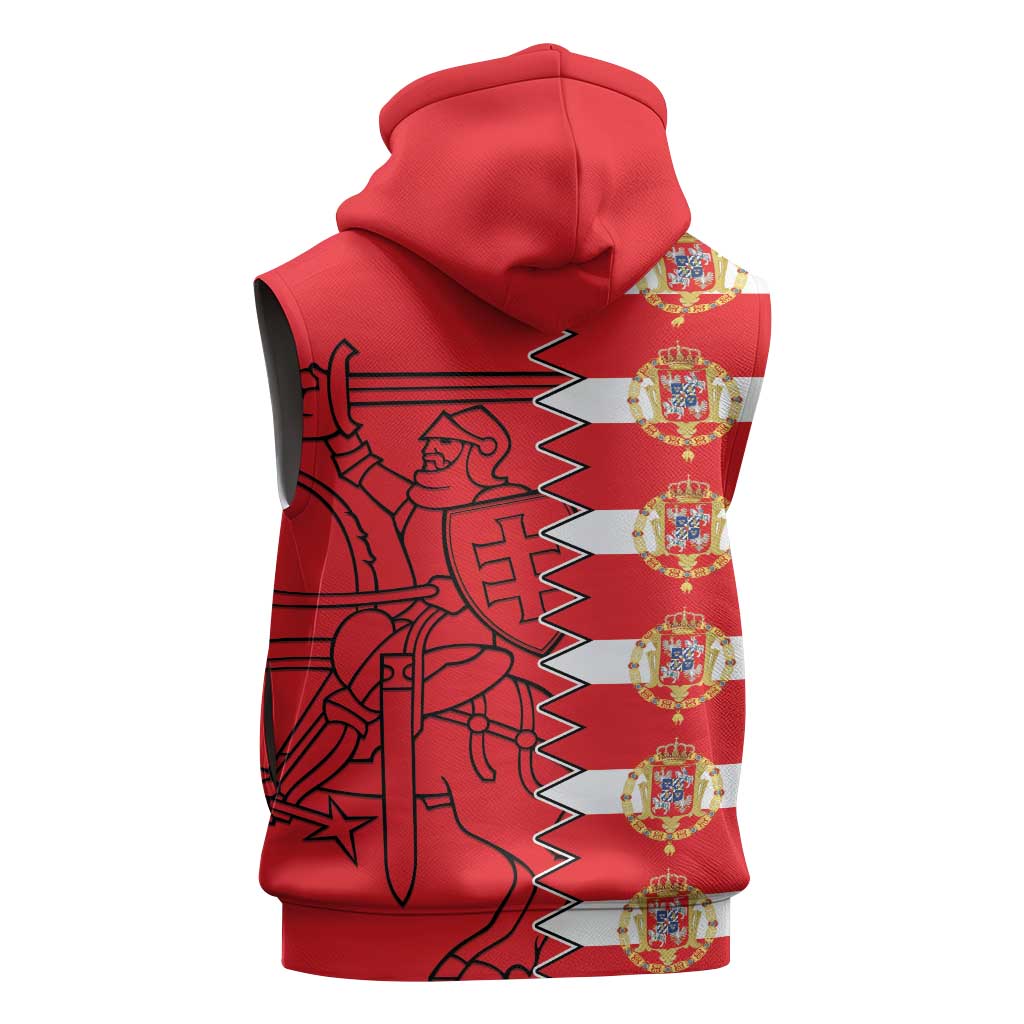 Polish-Lithuanian Commonwealth Sleeveless Hoodie White Eagle Vytis Dual Heraldic