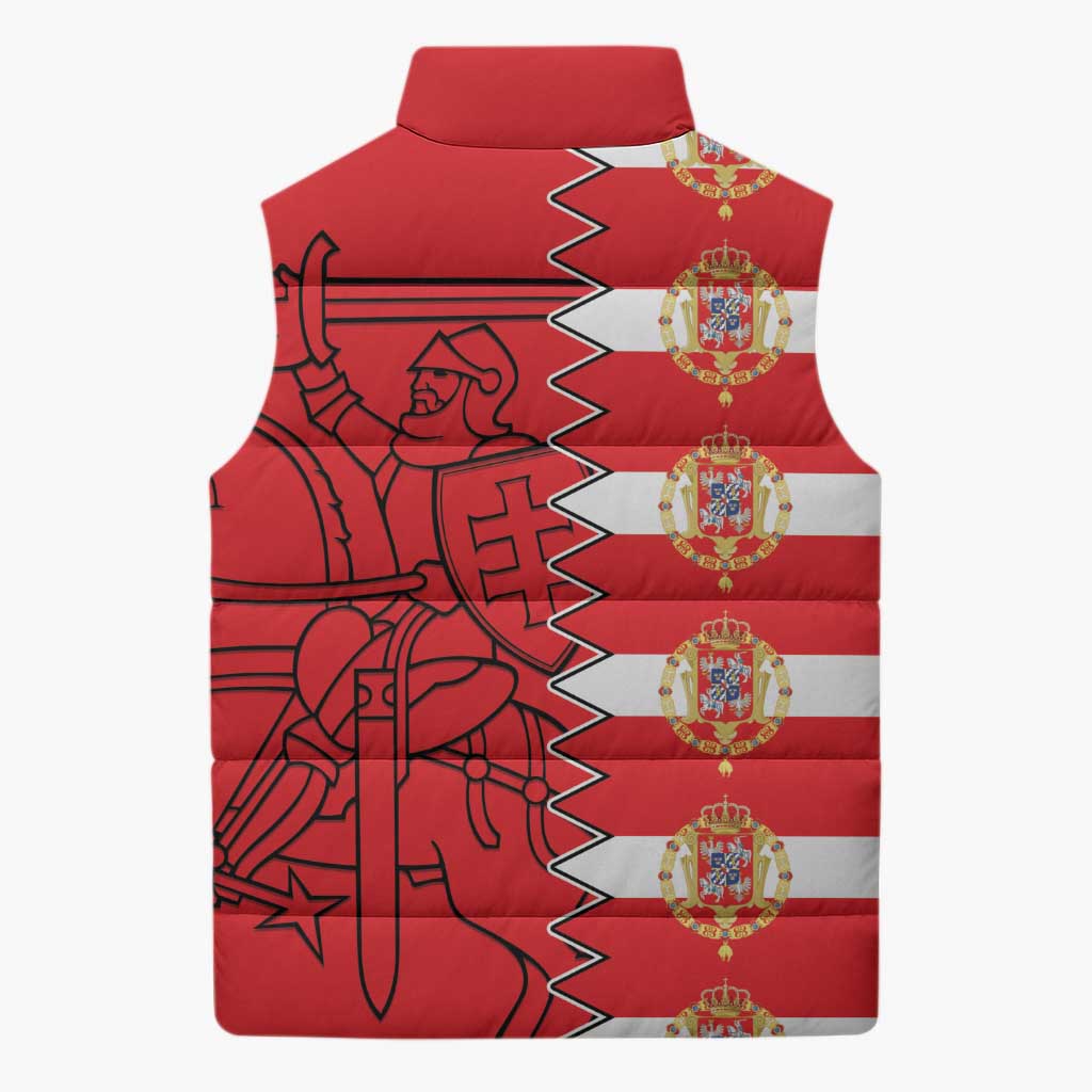 Polish-Lithuanian Commonwealth Sleeveless Puffer Jacket White Eagle Vytis Dual Heraldic
