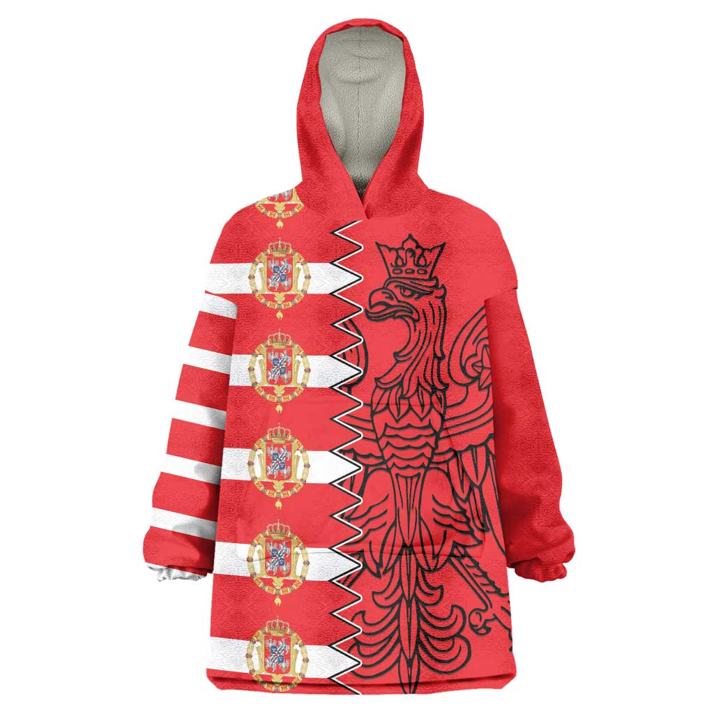 Polish-Lithuanian Commonwealth Wearable Blanket Hoodie White Eagle Vytis Dual Heraldic