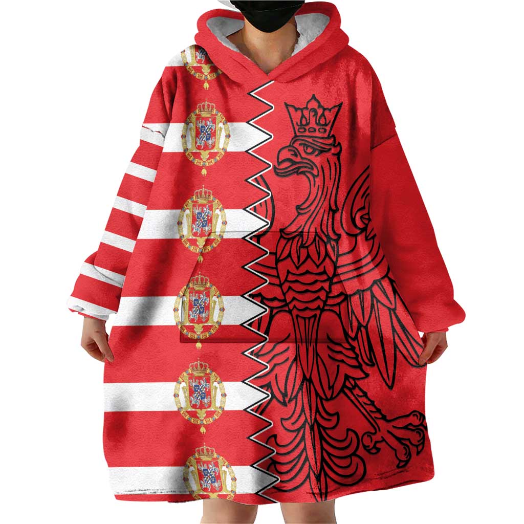 Polish-Lithuanian Commonwealth Wearable Blanket Hoodie White Eagle Vytis Dual Heraldic