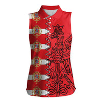 Polish-Lithuanian Commonwealth Women Sleeveless Polo Shirt White Eagle Vytis Dual Heraldic