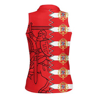 Polish-Lithuanian Commonwealth Women Sleeveless Polo Shirt White Eagle Vytis Dual Heraldic