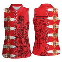 Polish-Lithuanian Commonwealth Women Sleeveless Polo Shirt White Eagle Vytis Dual Heraldic