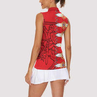 Polish-Lithuanian Commonwealth Women Sleeveless Polo Shirt White Eagle Vytis Dual Heraldic