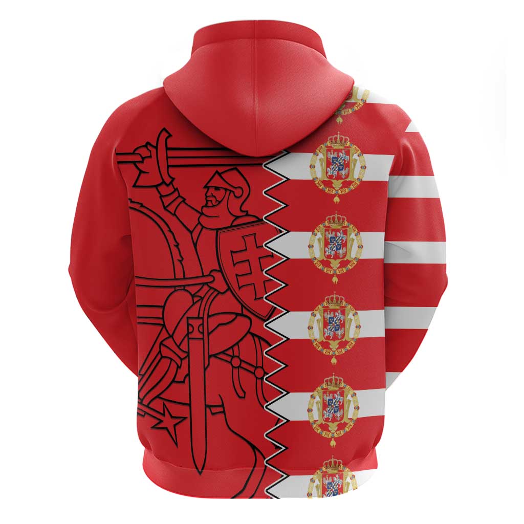 Polish-Lithuanian Commonwealth Zip Hoodie White Eagle Vytis Dual Heraldic