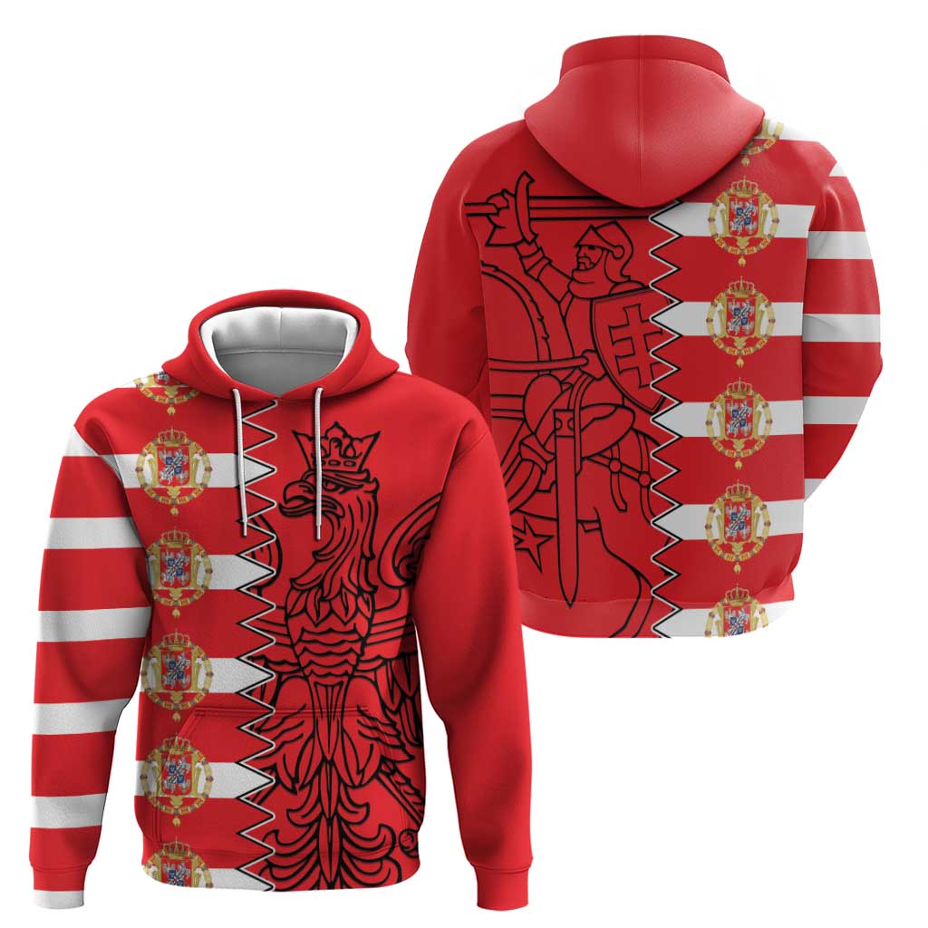 Polish-Lithuanian Commonwealth Zip Hoodie White Eagle Vytis Dual Heraldic